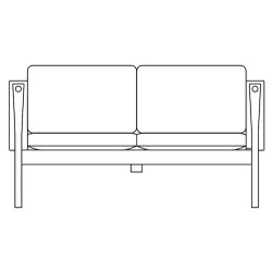 oak - 2-seater sofa CH162 - Carl Hansen & Søn