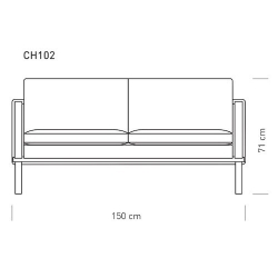 CH102 two seat sofa - Carl Hansen & Søn