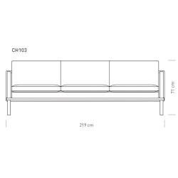 CH103 three seat sofa - Carl Hansen & Søn