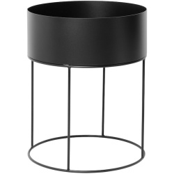 black - round Plant Box - Ferm Living