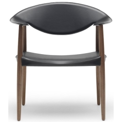 noyer huilé + cuir noir - fauteuil Metropolitan LM92P - Carl Hansen & Søn