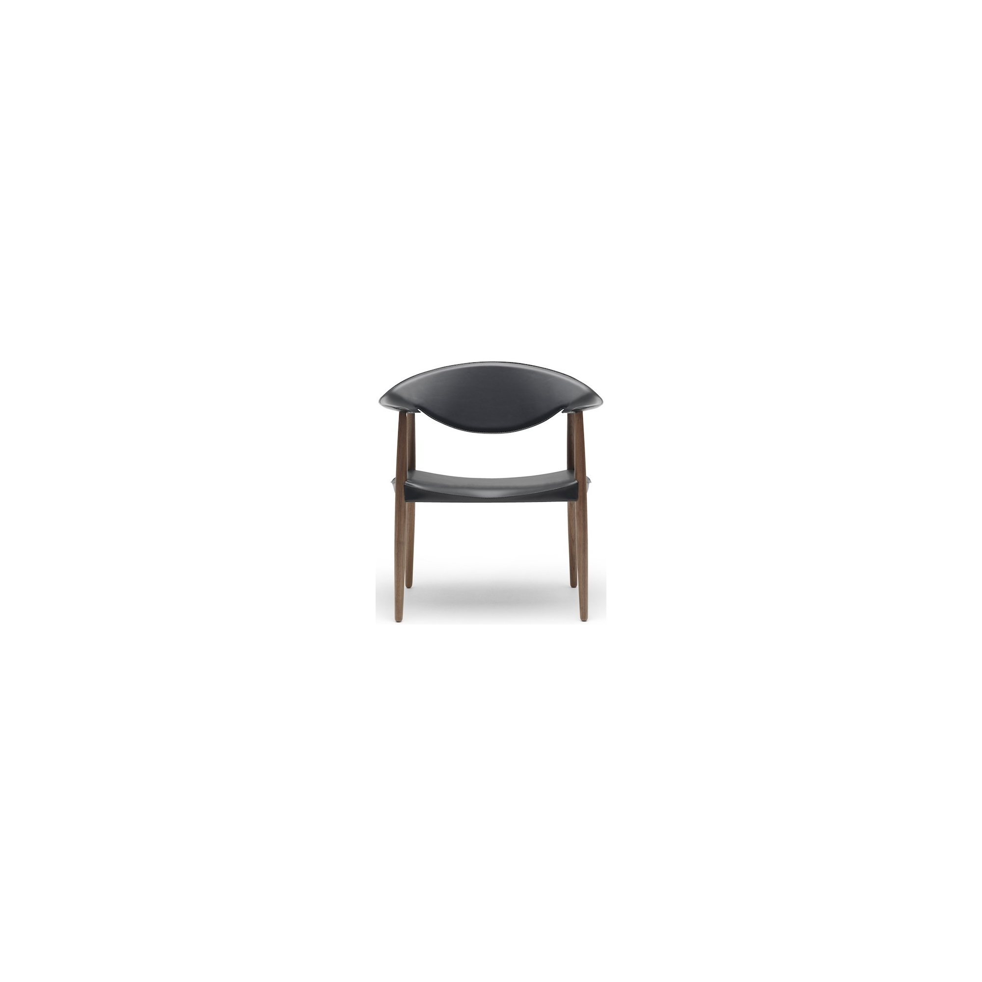 noyer huilé + cuir noir - fauteuil Metropolitan LM92P - Carl Hansen & Søn