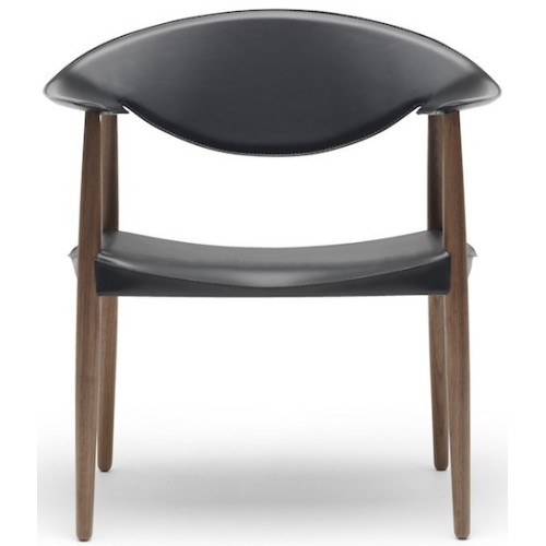 noyer huilé + cuir noir - fauteuil Metropolitan LM92P - Carl Hansen & Søn