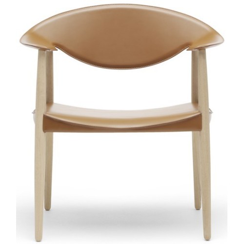 chêne huilé + cuir naturel - fauteuil Metropolitan LM92P - Carl Hansen & Søn