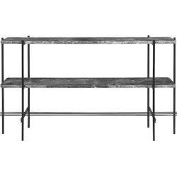 grey marble - 2 trays - black base - TS rectangular console - Gubi