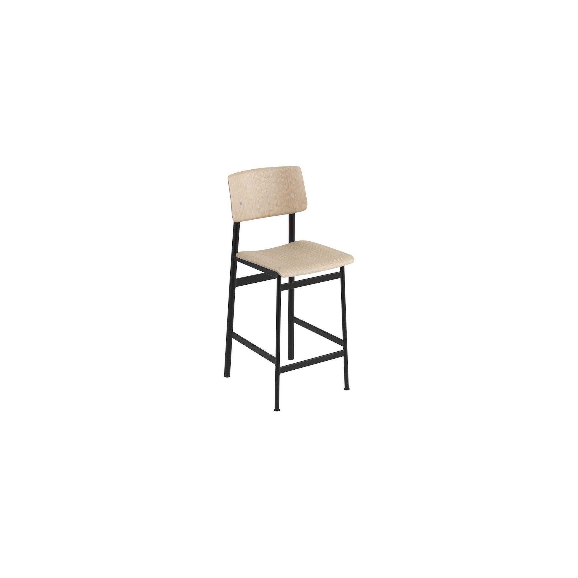 H65cm - black/oak - Loft counter stool - Muuto