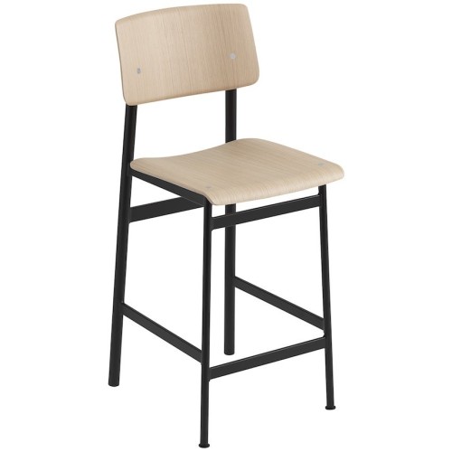 H65cm - black/oak - Loft counter stool - Muuto