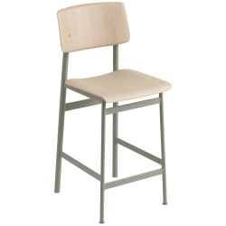 H65cm - dusty green/chêne - tabouret de bar Loft - Muuto