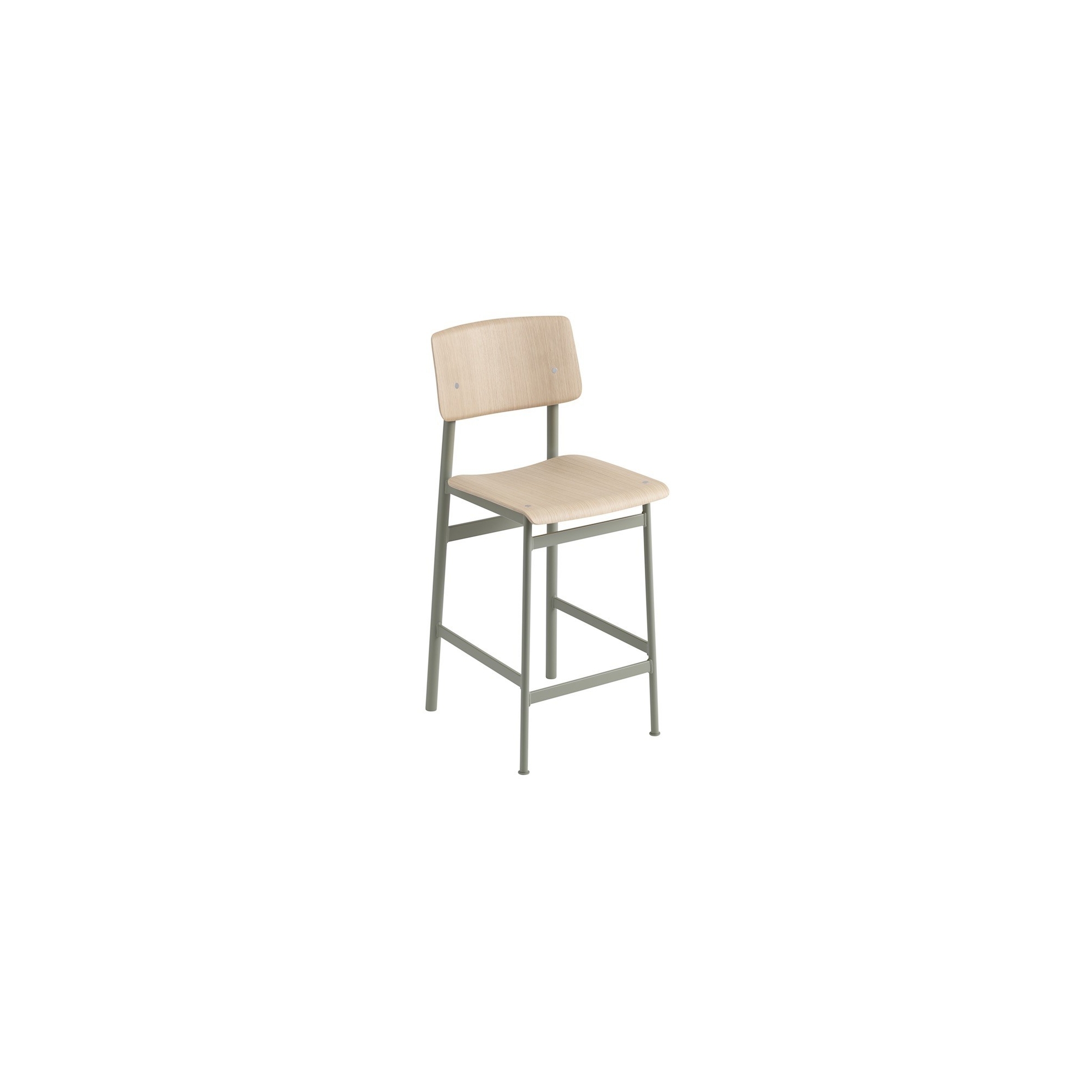 H65cm - dusty green/chêne - tabouret de bar Loft - Muuto