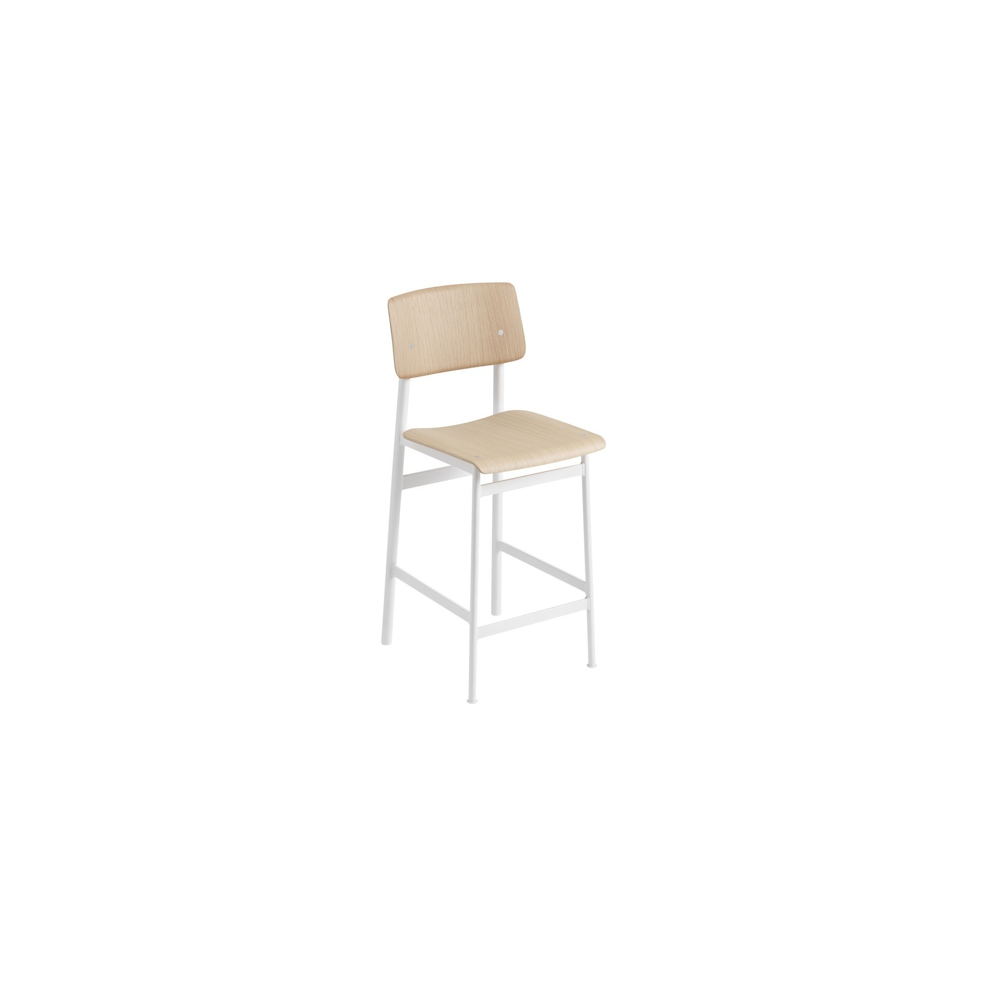 H65cm - blanc/chêne - tabouret de bar Loft - Muuto