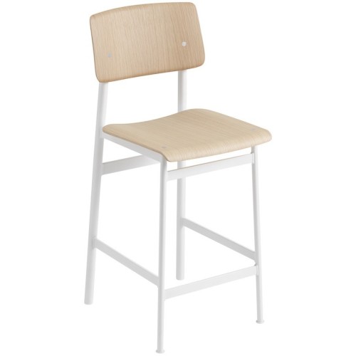 H65cm - blanc/chêne - tabouret de bar Loft - Muuto