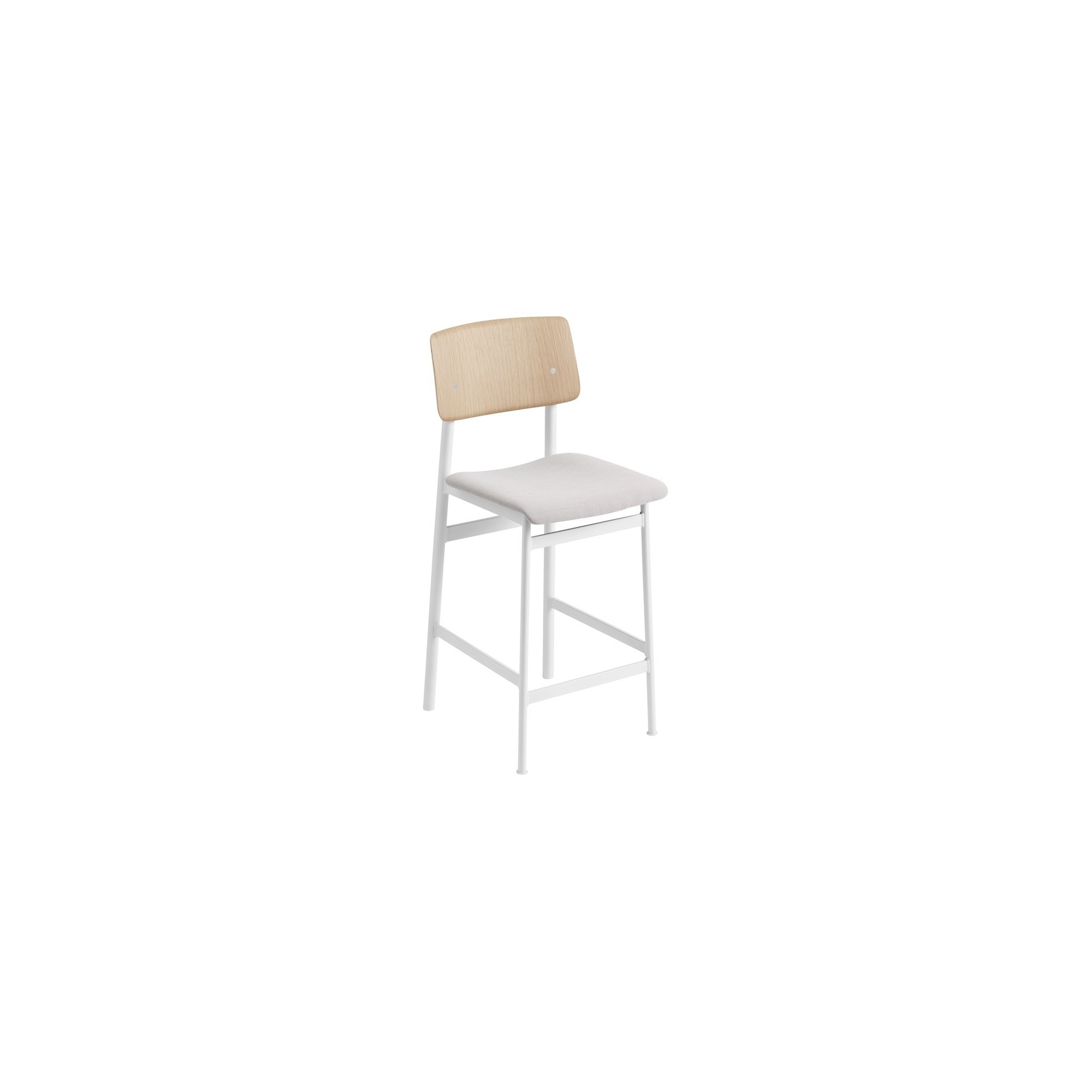 H65cm - Steelcut Trio 205 + blanc/chêne - tabouret de bar Loft - Muuto