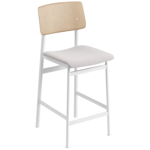 H65cm - Steelcut Trio 205 + white/oak - Loft counter stool - Muuto