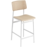 H75cm - blanc/chêne - tabouret de bar Loft - Muuto