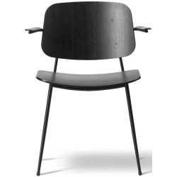 black lacquered oak + black steel - 3070 Søborg chair - Fredericia