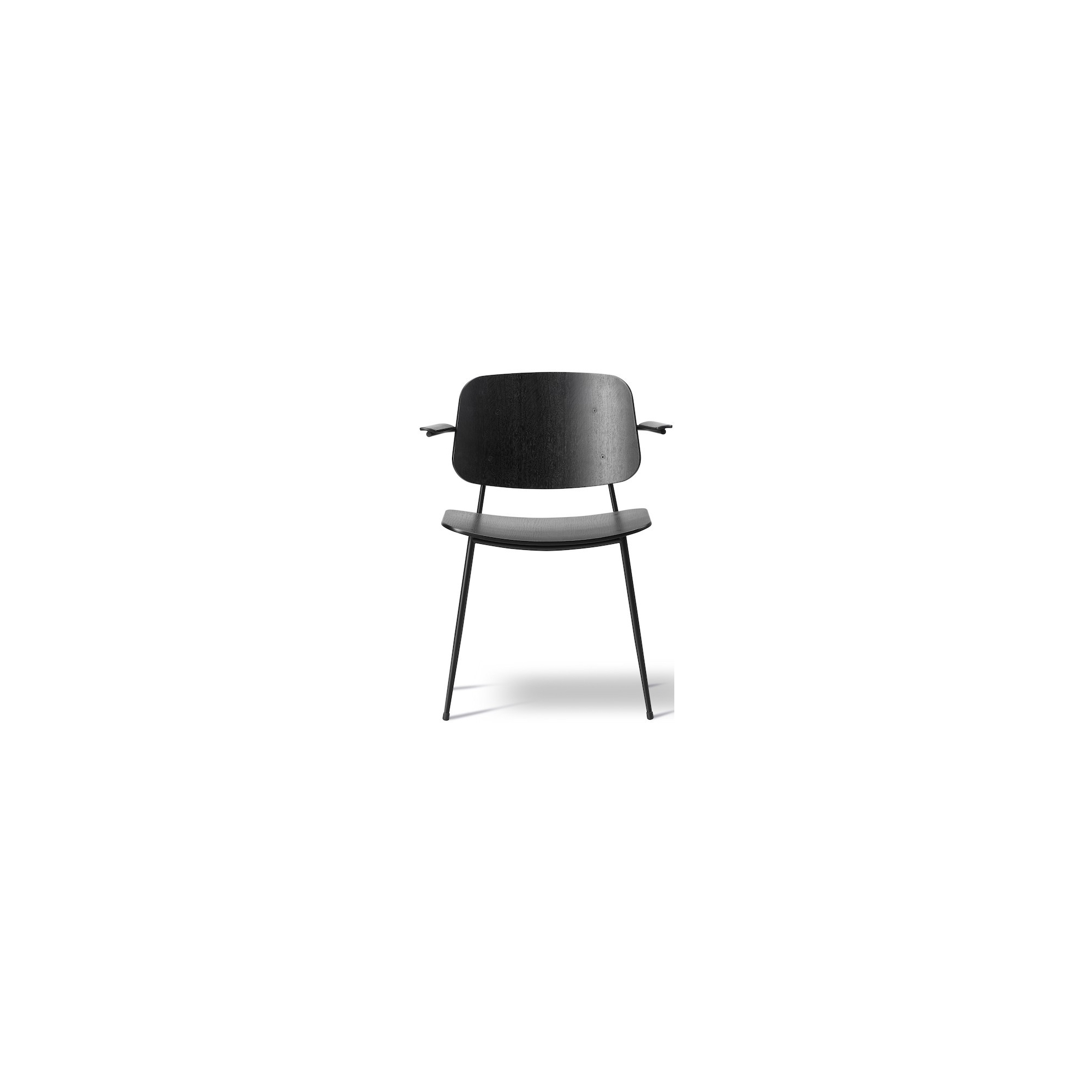 black lacquered oak + black steel - 3070 Søborg chair - Fredericia