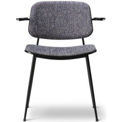 black lacquered oak + black steel + Sonar 1772  - 3072 Søborg chair - Fredericia