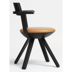 KG002 - cuir caramel + asphalte - chaise Rival - Artek