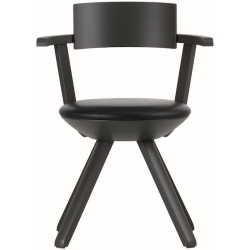 KG002 - nero leather + asphalt - Rival chair - Artek