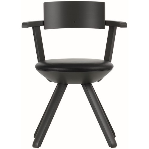 KG002 - nero leather + asphalt - Rival chair - Artek