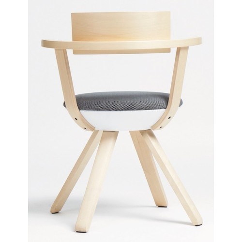 KG002 - black/white + lacquered birch - Rival chair - Artek