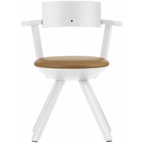 KG002 - caramel leather + white - Rival chair - Artek