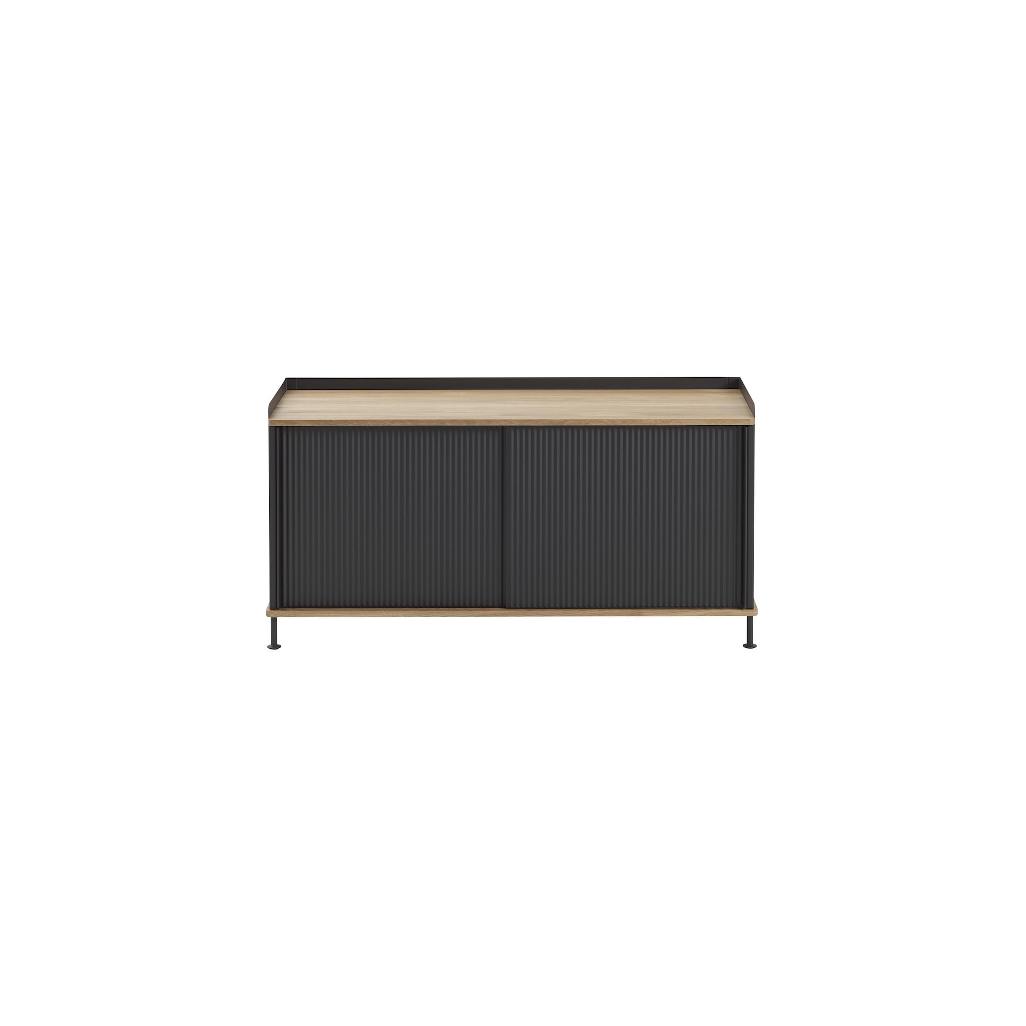 chêne/noir - buffet horizontal Enfold – L124 x P45 xH63cm - Muuto