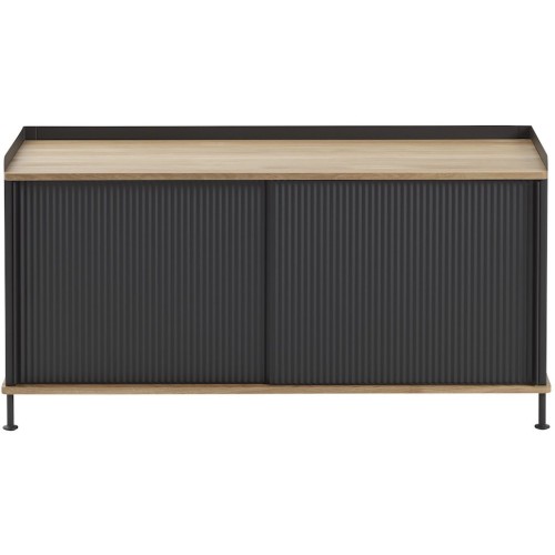 chêne/noir - buffet horizontal Enfold – L124 x P45 xH63cm - Muuto