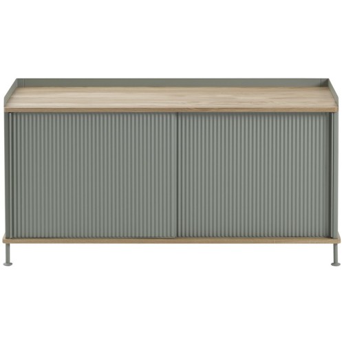 oak/dusty green - horizontal Enfold sideboard – W124 x D45 xH63cm - Muuto