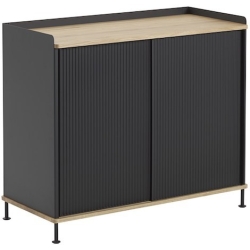 chêne/noir - buffet vertical Enfold – L100 x P45 x H85cm - Muuto