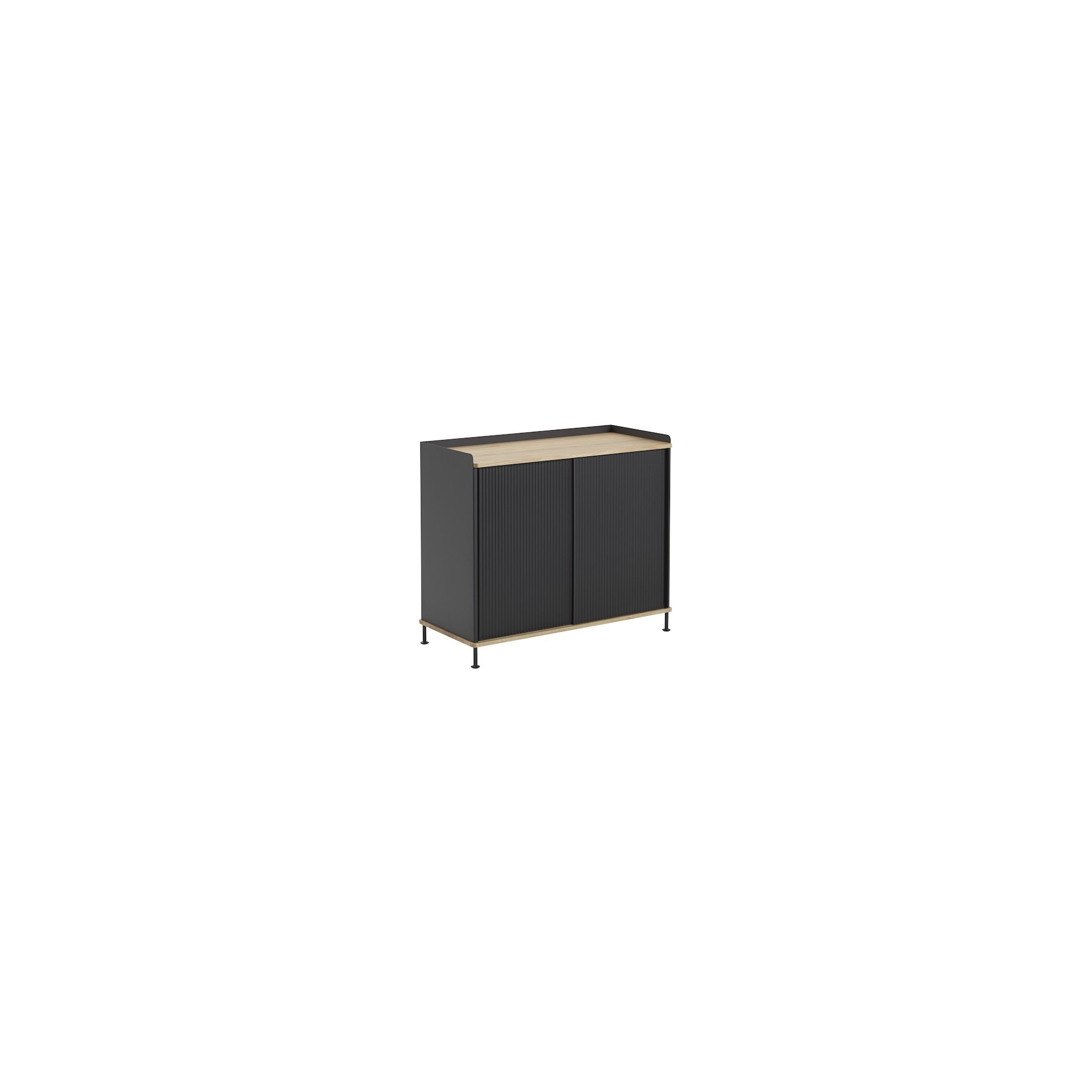 chêne/noir - buffet vertical Enfold – L100 x P45 x H85cm - Muuto