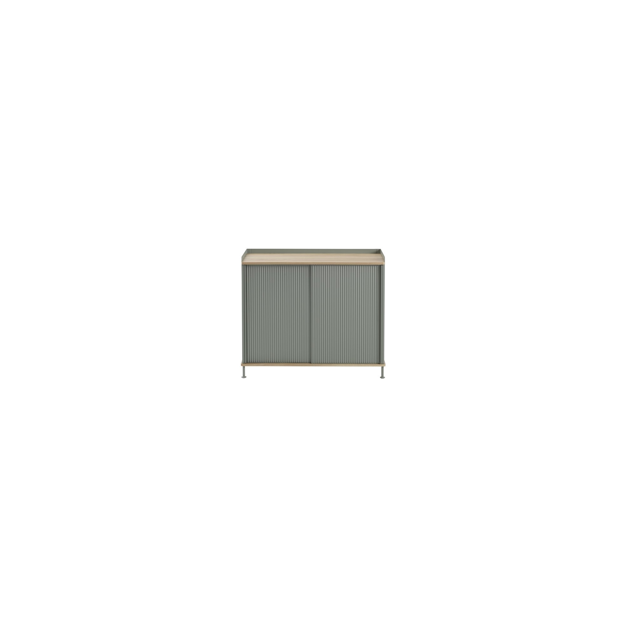 chêne/dusty green - buffet vertical Enfold – L100 x P45 x H85cm - Muuto