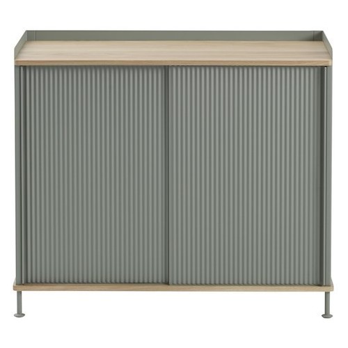 chêne/dusty green - buffet vertical Enfold – L100 x P45 x H85cm - Muuto