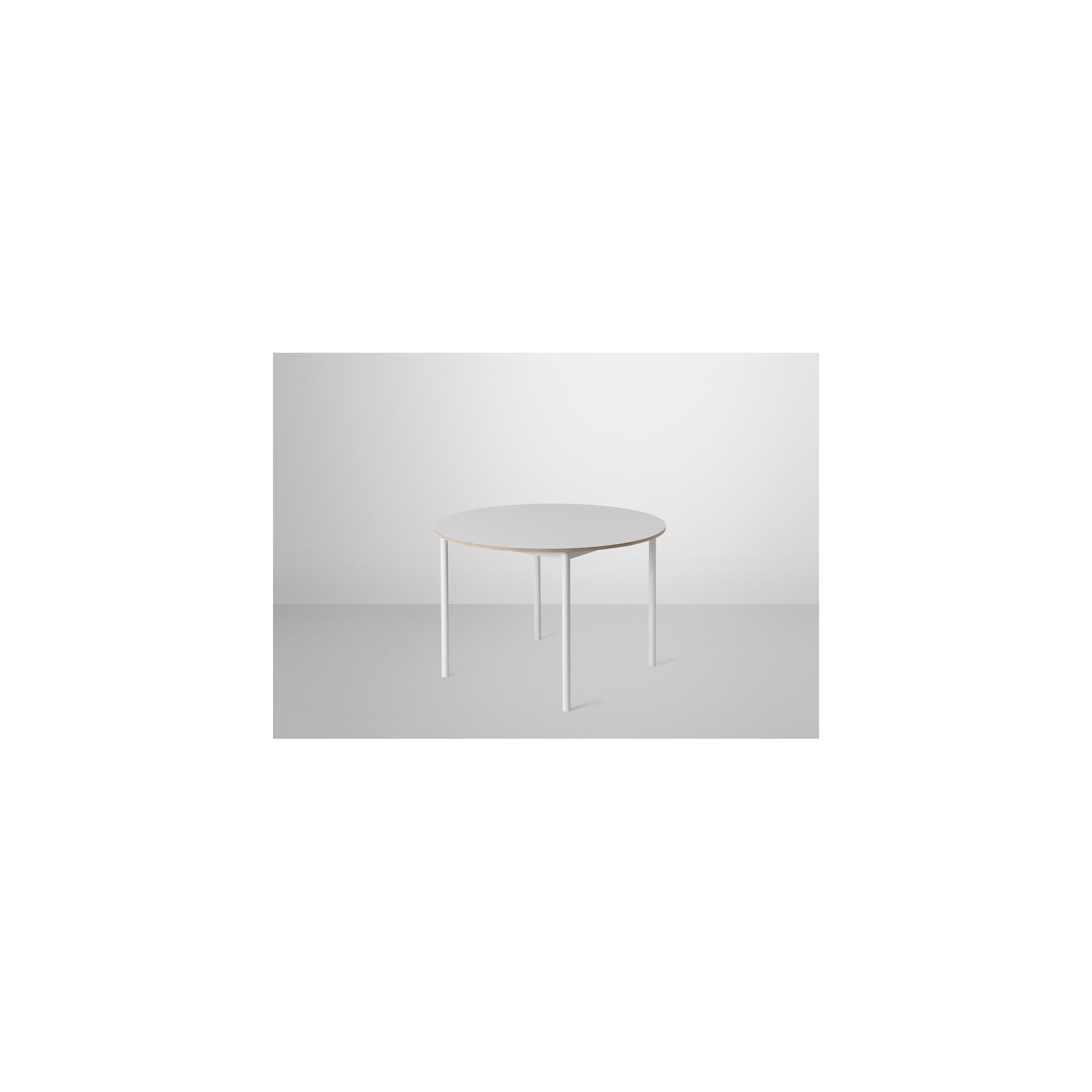 Ø110cm - white + plywood - Base table - Muuto