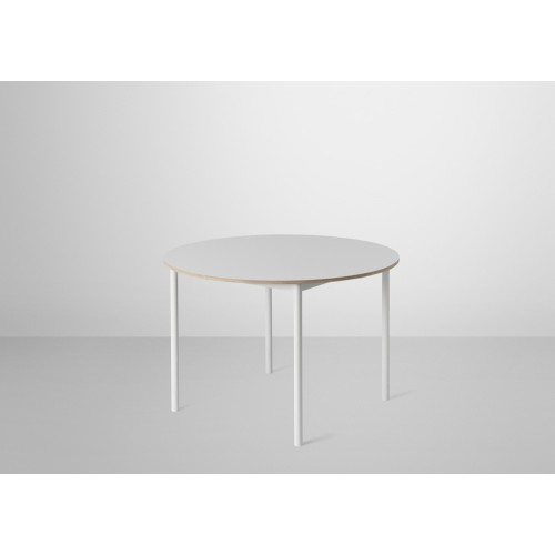 Ø110cm - white + plywood - Base table - Muuto