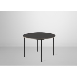 Ø110cm - linoleum noir + contreplaqué - table Base - Muuto