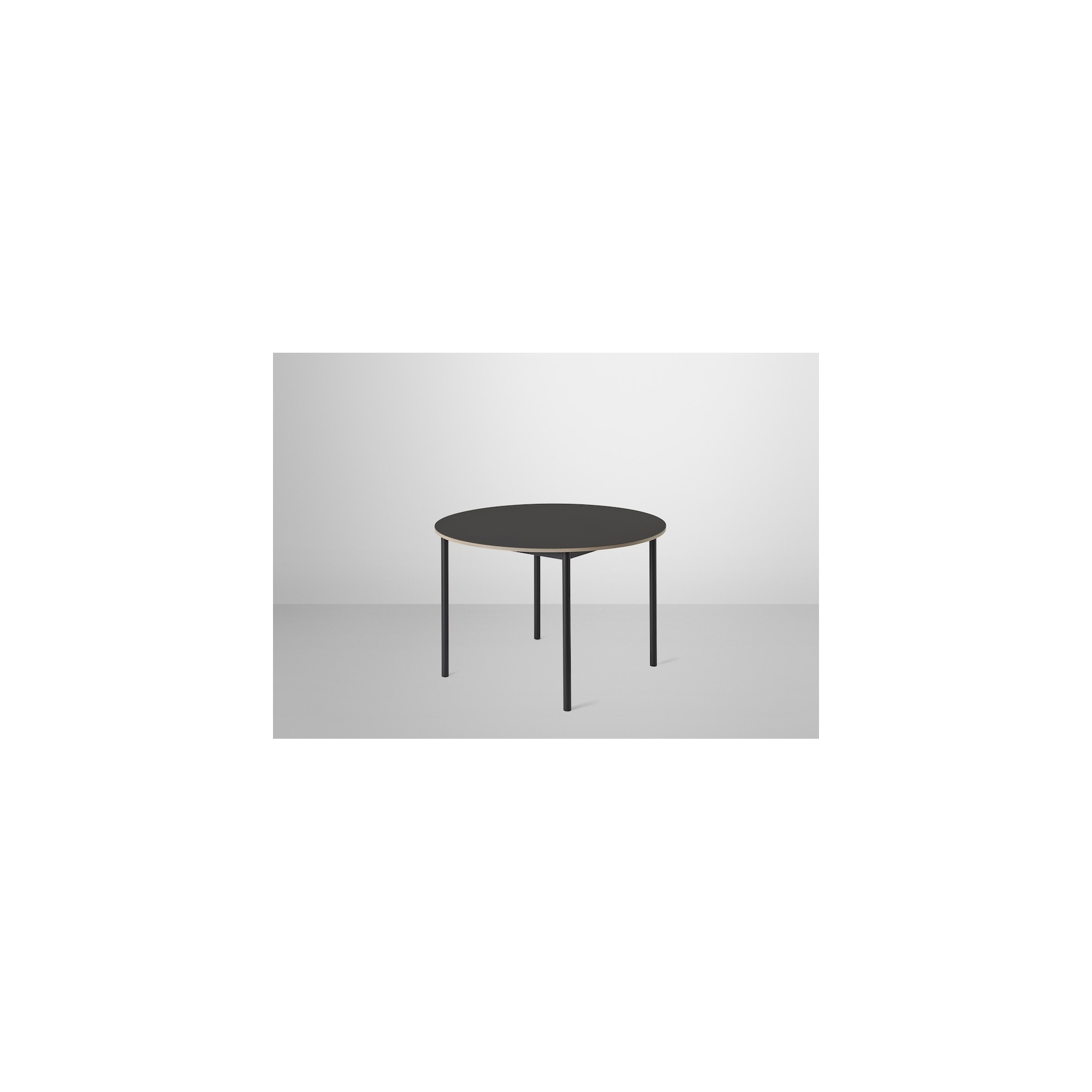 Ø110cm - black linoleum + plywood - Base table - Muuto