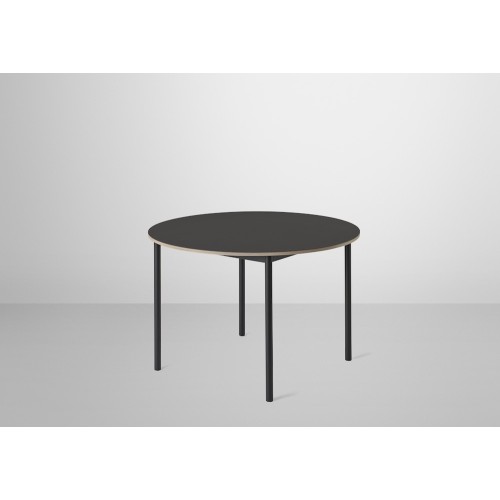 Ø110cm - black linoleum + plywood - Base table - Muuto