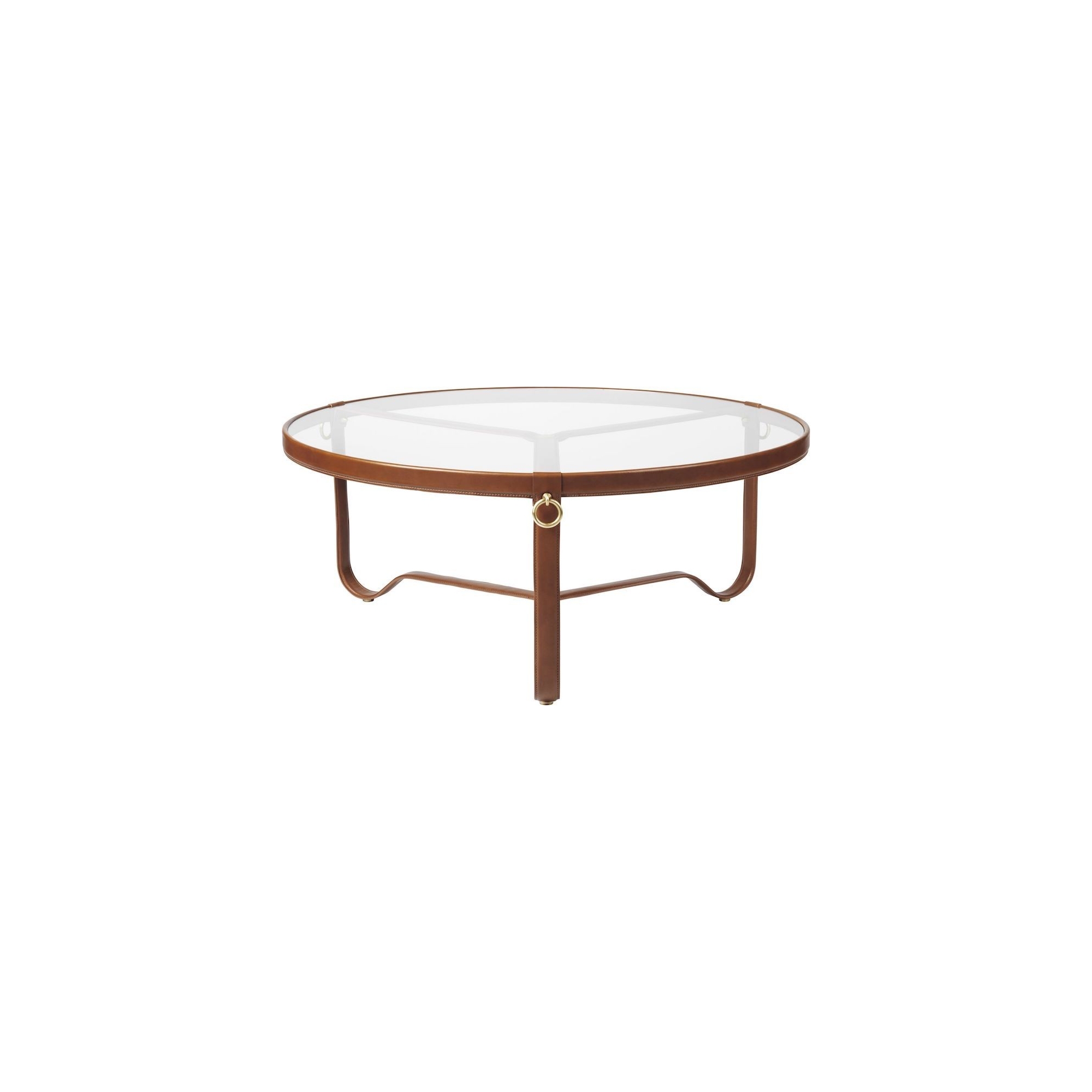 tan leather - Ø100cm - Adnet coffee table - Gubi