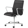 black - with castors - Soft leather - low back Oxford Premium - Fritz Hansen