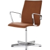 without castors - cognac Soft leather - low back Oxford Classic - Fritz Hansen