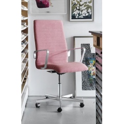 with castors - Rime 621 - medium back Oxford - Fritz Hansen