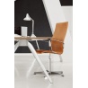 without castors - cognac Soft leather - medium back Oxford Classic - Fritz Hansen