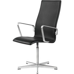 sans roulettes - cuir Soft noir - Oxford Classic dossier medium - Fritz Hansen