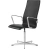 without castors - black Soft leather - medium back Oxford Classic - Fritz Hansen