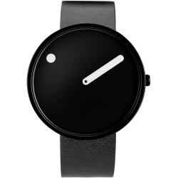 Picto Ø40mm - black, black leather