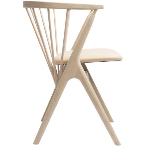 cuir Spectrum Honey Sørensen + chêne savonné - chaise 8 Sibast