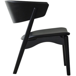 black Victory Sørensen leather + black oak - Sibast 7 lounge chair