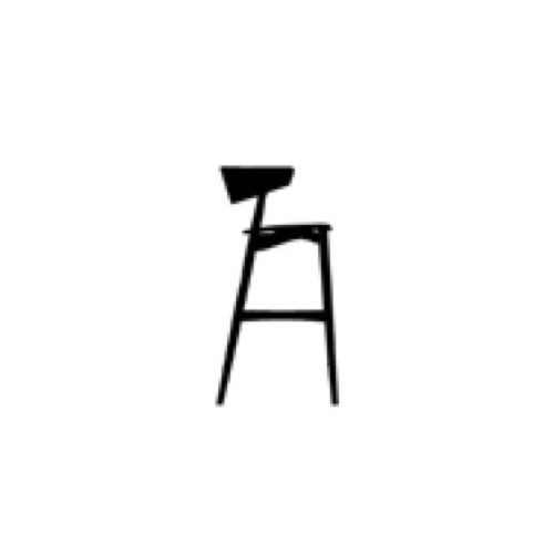 H100cm - black Victory Sørensen leather + smoked oak - Sibast 7 bar stool