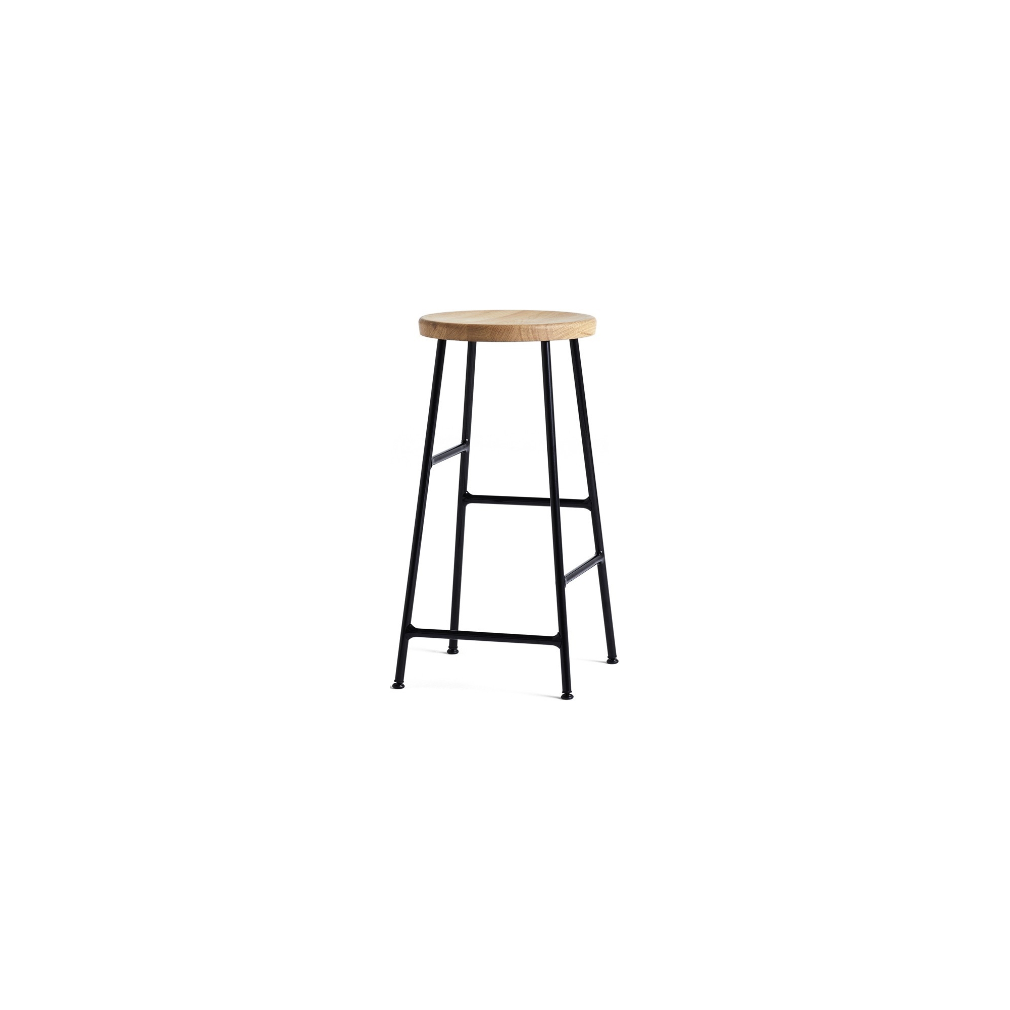 H65 - oiled oak + soft black steel - Cornet bar stool - HAY